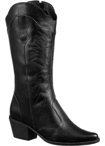 Botas Femininas Texana Rodeio Country Cano Alto Bico Fino