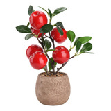 Artificial Potted Fruit Tree Bonsai 2pcs Fake Bonsai