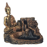 Incensário Cascata Buda Hindu Meditando 15 Resina + Incenso