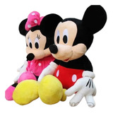 Kit Com 2 Pelúcias Minnie Laço Rosa E Mickey 28cm Musicais