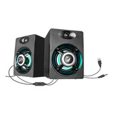 Par De Bocinas Amplificadas Sistema Audio Luz Led Green Leaf