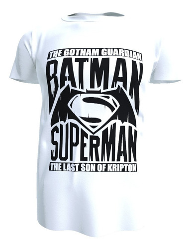 Polera Batman Y Superman, Dc Comic Superheroes, 100% Algodón