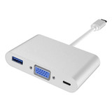 Multi Puerto Adaptador 3 En 1 Hub Tipo C A Vga Usb 3.0 Usb C