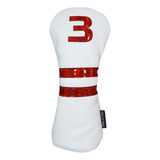 Pu Golf Cover Impermeable Wood Drivers Headcover Blanco No.3