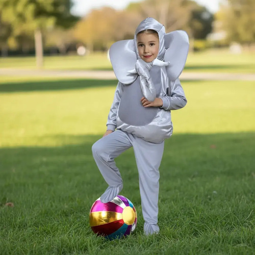 Disfraz De Elefante Con Orejas Y Gorro - Traje De Animales Primavera Para Niñas Y Niños