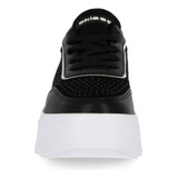 Tenis Sneakers Dama Plataforma 5.5cm Negro Brillos 562-12