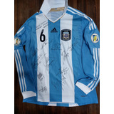 Camiseta Selección Argentina Utilería Firmada Messi Di María