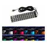 Tiras 48 Led Rgb Interior Control Luz Para Auto Usb