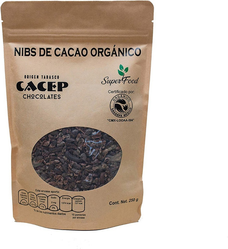 Cacep Nibs De Cacao 250g Orgánico Sin Azúcar Superfood 