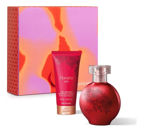 Kit Presente Floratta Red: Desodorante Colônia 75ml + Loção Hidratante Corporal 75g