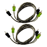 Kit 2 Cabo Rca Technoise - Series 200p 1 Metro - 4mm - Verde