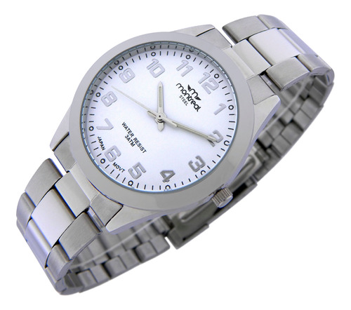 Reloj Montreal Hombre Ml1742 100% Acero Agujas Luminosas