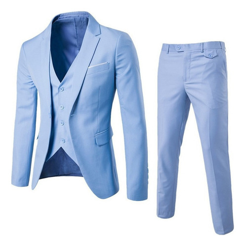 Blazer De Boda De Fiesta Slim-fit De Tres Piezas Para Hombre