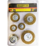 Set De 6 Cepillos Circulares De Alambre Crossmaster 9980994 Color Dorado