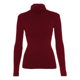 Cacharrel Blusa Tricot Lã Feminina Canelada Gola Alta R: 965