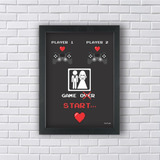 Quadro Casamento Game Start  - Tamanho M