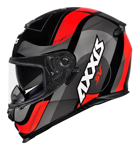 Capacete Axxis Eagle Sv Smart Matt Black Grey Red