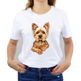 Polera Dama Estampada 100%algodón Perrita Yorkshire 404