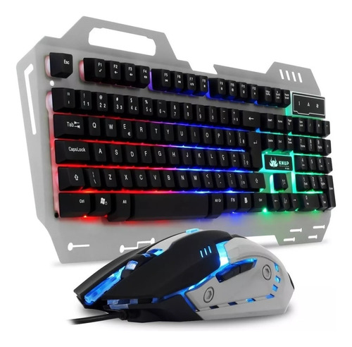 Teclado + Mouse Com Fio Gamer Usb Português Led Rgb Promoção