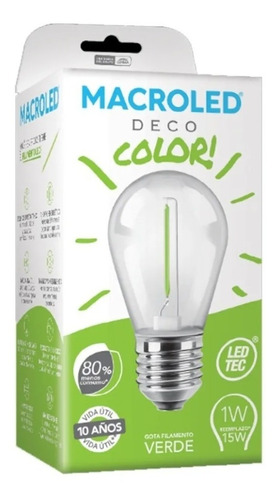 Lampara Led Deco Mini Edison 1w S14 E27 Guirnaldas- Pack X5u