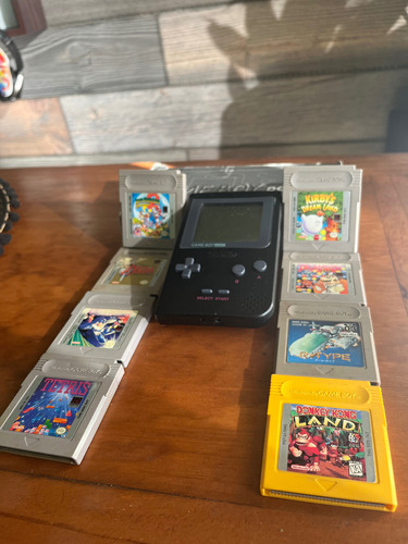 Game Boy Pocket Negra En Caja + 8 Juegos Originales