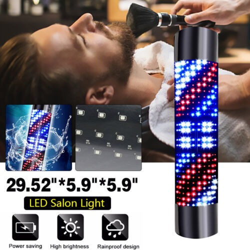 Barber Shop Pole Led Rotating Stripes Sign Wall Light Ha Yyb