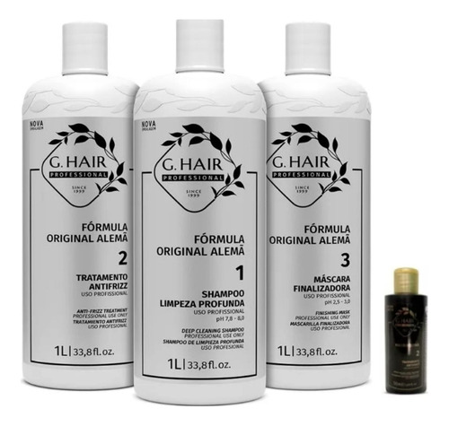 Escova Progressiva Alemã Original G Hair 3x1000ml + Brinde