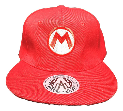 Gorro Jockey Snapback Niños Mario Logo Bordado