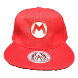 Gorro Jockey Snapback Niños Mario Logo Bordado