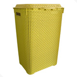 Cesto Telado Rattan 80 Litros Com Tampa, Cesto De Roupas 