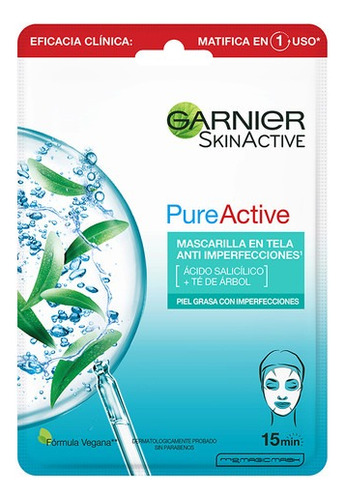 Mascarilla En Tela Garnier Skin Active Antimperfecciones