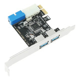 Placa Pci-e 2 Portas Usb 3.0 + 19 Pinos Painel Frontal Top