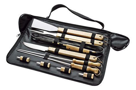 Set Bolso De Parrilla Con 10 Herramientas