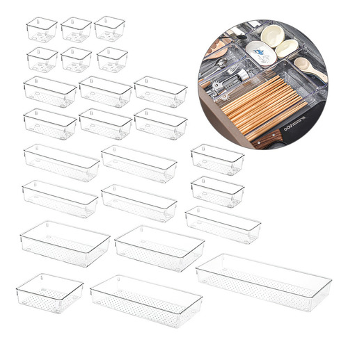 25pcs Organizador Caja Acrilico De Maquillaje, Joya,alimento