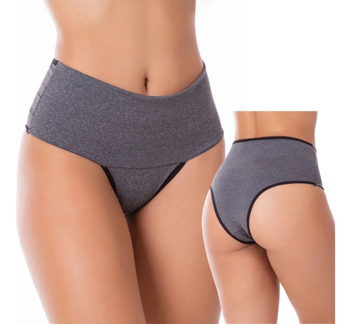 Kit 10 Calcinhas Fitness Lingerie Cós Alto