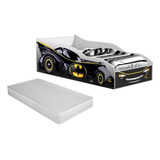 Cama Carro Infantil Menino Batman Com Colchão Criança