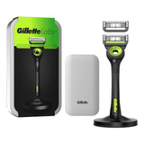 Aparelho De Barbear Gillette Labs 2 Lâminas + Case+ Base Mag