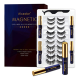 Pestanas Magneticas Con Kit De Delineador De Ojos, 10 Pares