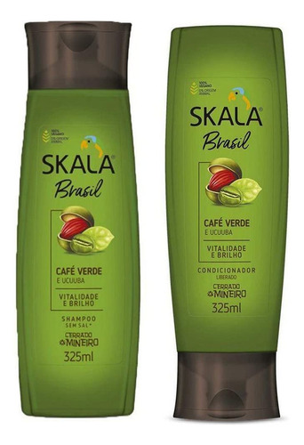 Skala - Linha Brasil - Kit Cafe Verde E Ucuuba Shampoo E Con
