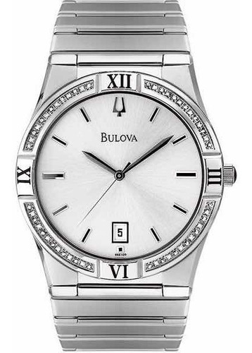 Reloj Bulova Hombre 96e100 Omega Acero Con Diamantes
