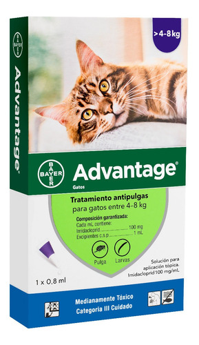 Advantage. Pipeta Antipulga. Gatos De 4-8kg