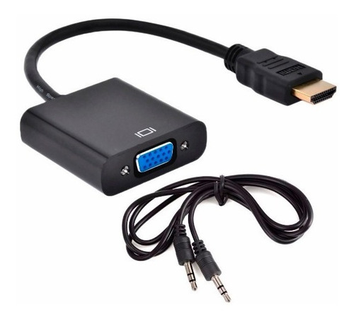 Cable Convertidor Video Hdmi A Vga Con Audio Full Hd 1080p