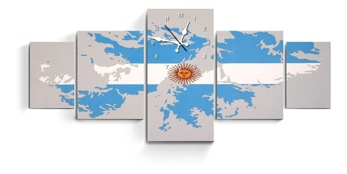 Reloj Poliptico Grande Mural Malvinas Argentinas Siempre