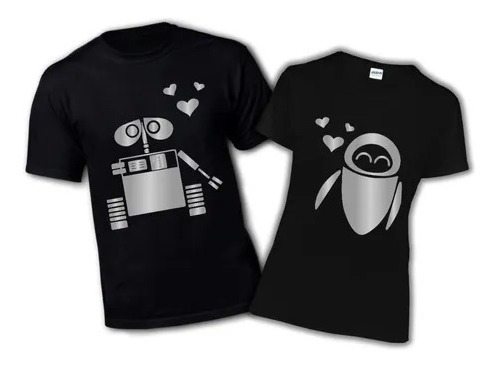 Poleras Estampadas Wall-e Y Eva, Pareja Enamorados 14f Nn