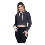 Sudadera Croptop Mujer Ombliguera Juvenil Casual Con Capucha