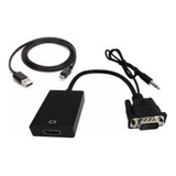 Cable Netmak Conversor Vga + Audio A Hdmi Nm-c63 Usb Led