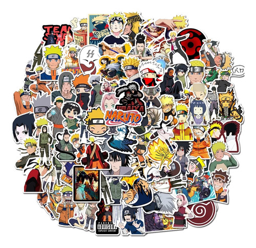 Naruto Shippuden 50 Stickers / Calcomania / Autoadhesivo