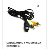 Cable Audio Video 3pines Para Sega Mega Drive 2, Genesis 2,3