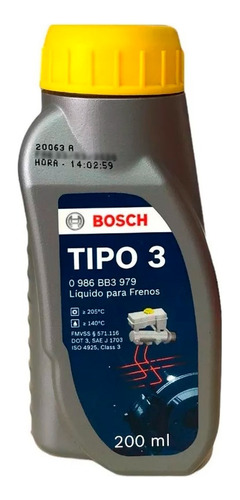 Liquido De Freno Bosch Dot 3 X 200 Ml 0986bb3979