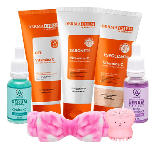 Kit Skin Care Limpeza Vitamina C Completo C/ 2 Séruns Brinde